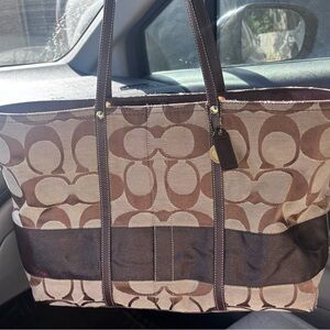 Brown Patterned Tote Bag